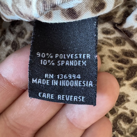 Milano Women's Long Sleeve Pullover Leopard Print‎ Ruched Blouse X-Large Stretch - Picture 8 of 14